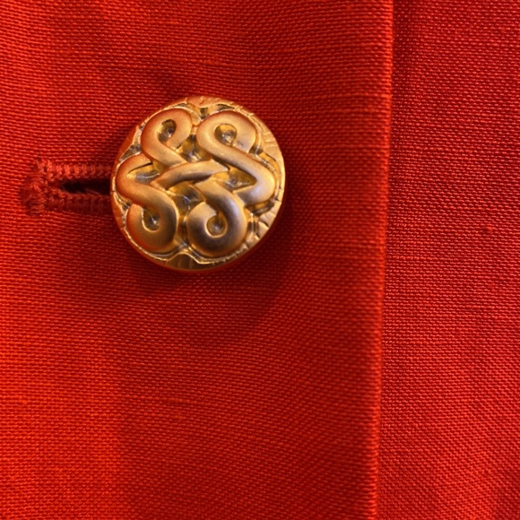 Patrick Petite orange linen/silk blazer - Picture 2 of 10